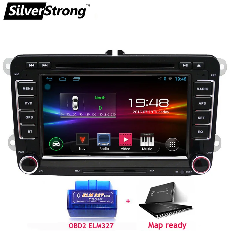 SilverStrong Android9.0 лучший радио тюнер 6686 для Passat B6 B7 автомобильный dvd-плеер для гольфа радио gps для Polo автомобильный Радио 65DS - Цвет: 65DS VW OBD