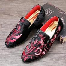 Designer Shoes Leather Embroidery Flower Sneakers Men Casual Velvet Loafers Dress Flats Wedding Shoes Moccasins Men цена Designer Shoes Leather Embroidery Flower Sneakers Men Casual Velvet Loafers Dress Flats Wedding Shoes Moccasins Men цены онлайн