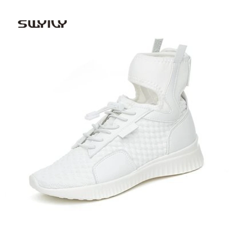 SWYIVY Women Running Shoes Hook&Loop Breathable 2018 New Women Sneakers Super Light Personality Sport Shoes Women Soft Sole
