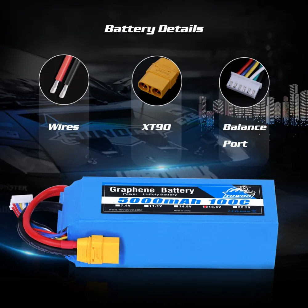 Lipo 5S 18,5 V 5000mAh 100C Burst 200C XT90 XT60 T штекер с высокой разрядностью графеновая батарея для радиоуправляемого автомобиля грузовика лодки квадрокоптера