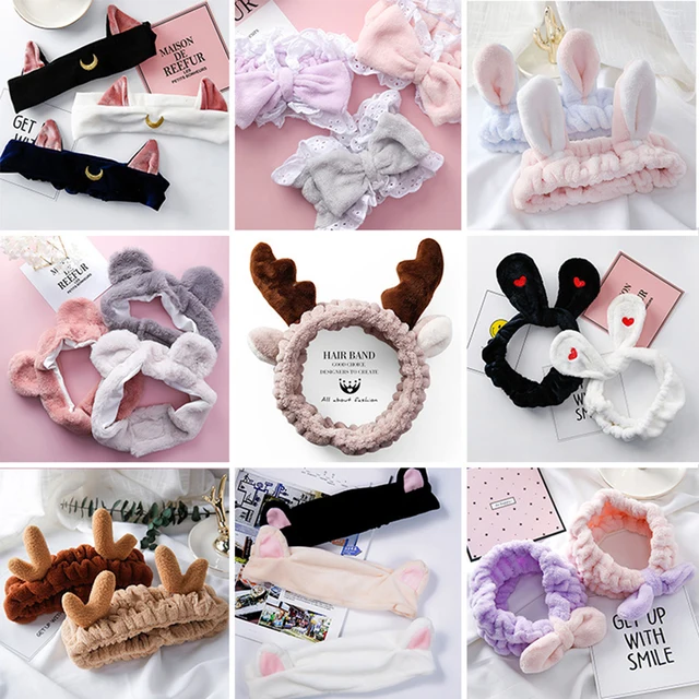 New Fashion Women Cute Big Ears Antler Comfortable Wash Face Bathe Hair Holder Elastic Headband Girls Hairbands Hair Accessories