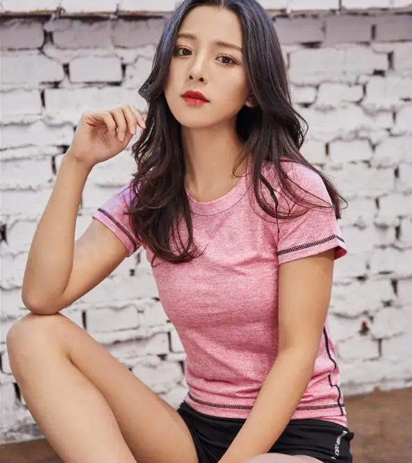 

Women sportwear T-shirt running yoga fitness gym Tees Top