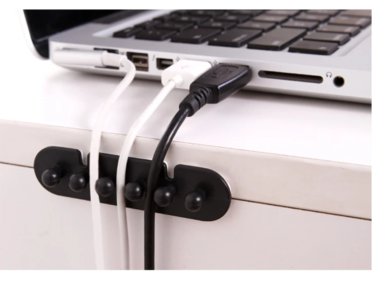 

2 pcs/set Wire Line Clips Rubber Wire Cord Cable Tidy Plug Holder Drop Clip Organizer Line Fixer Divider Ties