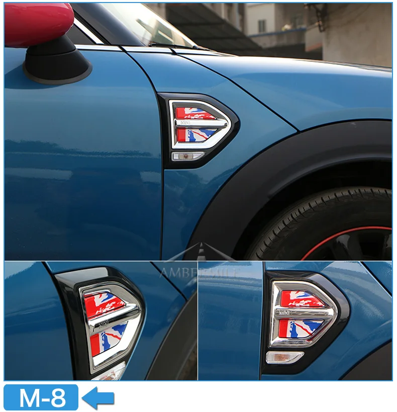Car Side Plate Fender Stickers Section Decals Covers Decoration for Mini Cooper Countryman F60 Accessories Car Styling (10)