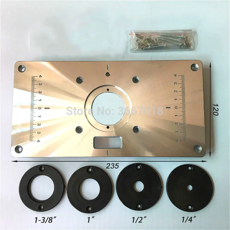Алюминиевый сплав деревянный фрезерный стол вставная пластина с 4 шт. фрезерные кольца со вставками деревянный фрезерный станок Инструменты для деревообработки