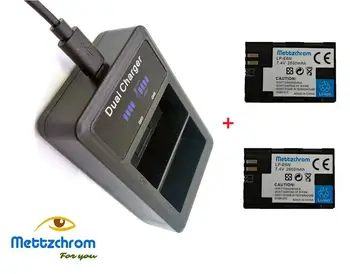 

Mettzchrom 2x LP E6 LPE6 LP-E6 E6N Battery 2650mAh + LED Dual Charger For Canon 5DS R 5D Mark II III IV 6D 7D 80D