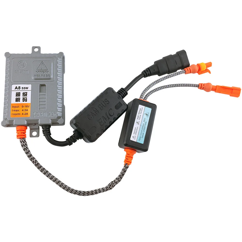 

55W AC HID Decoder Canbus Xenon Ballast Error Free For Car Auto Xenon Light Bulb Lamps H1 H4 H7 H8 H3 H11 9004 9005
