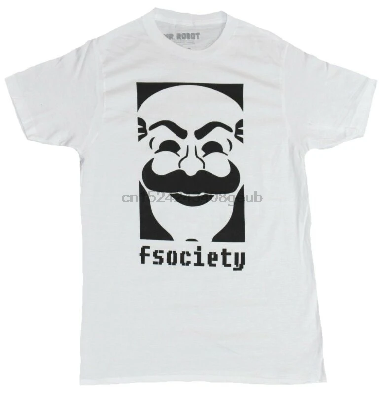 Г-н Робот Мужская футболка-F society Fsociety черная печатная маска изображение | одежда