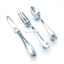 New 10pcs Silver Creative Knife Fork Spoon Kitchen Cabinet Handle Closet Knobs Cupboard Pull Furniture Cabinet Drawer handles fixmee fixmee new creative spoon knife fork kitchen cabinet closet drawer handle pulls 76mm