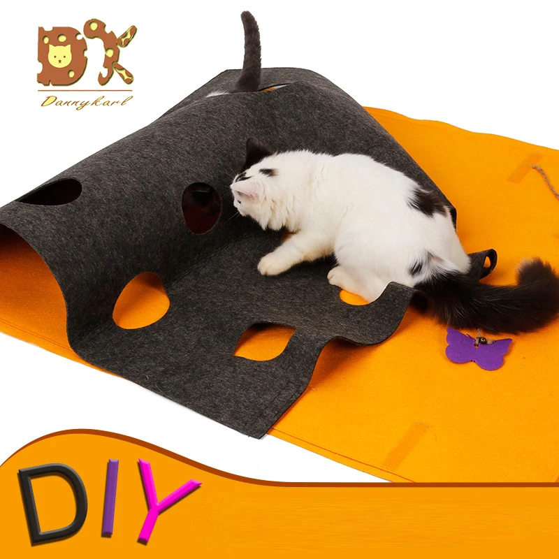 Скрытый коврик для кошек dannyкарл Catch многофункциональный DIY головоломка туннель