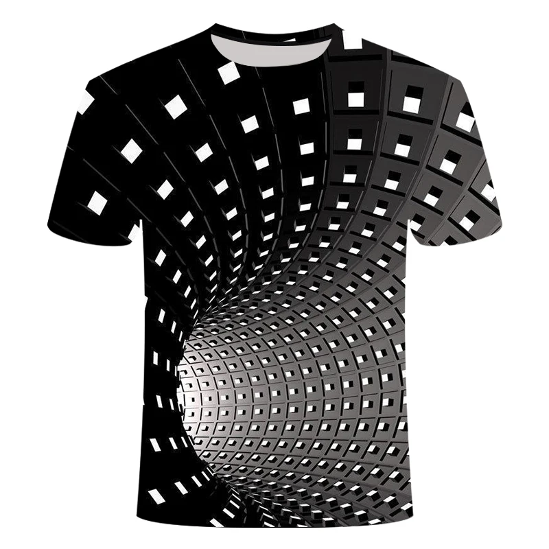 Футболка мужская черная белая 3d футболка в стиле панк-рок одежда черная дыра принт футболка хип-хоп Мужская толстовка летняя Азиатский Размер 6XL тренажерный зал