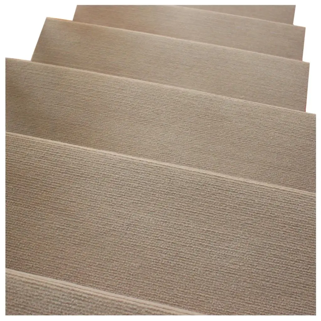 HOT SALE Morden Khaki Nonslip Carpet Stair Treads Mats Staircase Step Rug Protection Cover - 65X24cm