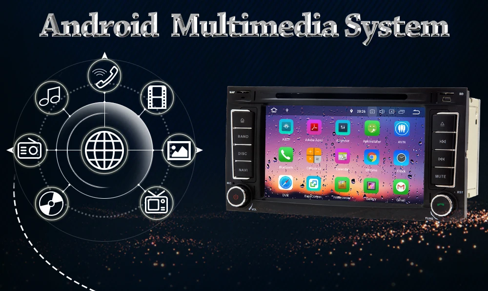 Perfect IPS Octa Core 4GB RAM Android 8.0 Car DVD Player For VW T5 Transporter Multivan Touareg 2004-2011 Car GPS Bluetooth Stereo Radio 6