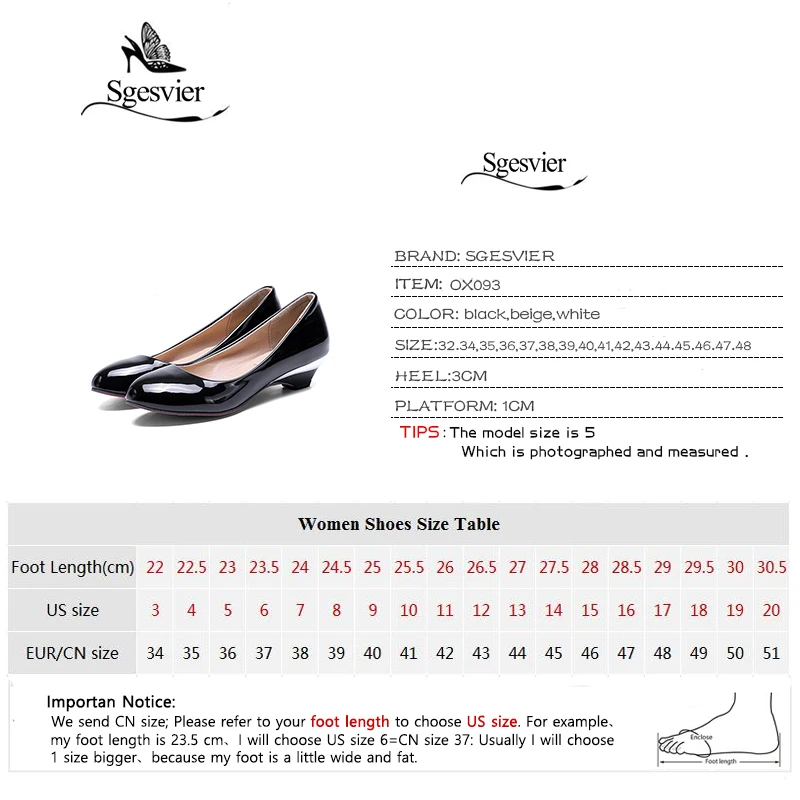 SGESVIER Women Pumps Autumn New Elegant Classics Dress Plus Size 32- 48 Small Round Head Low Heels Lady Shoes OX093