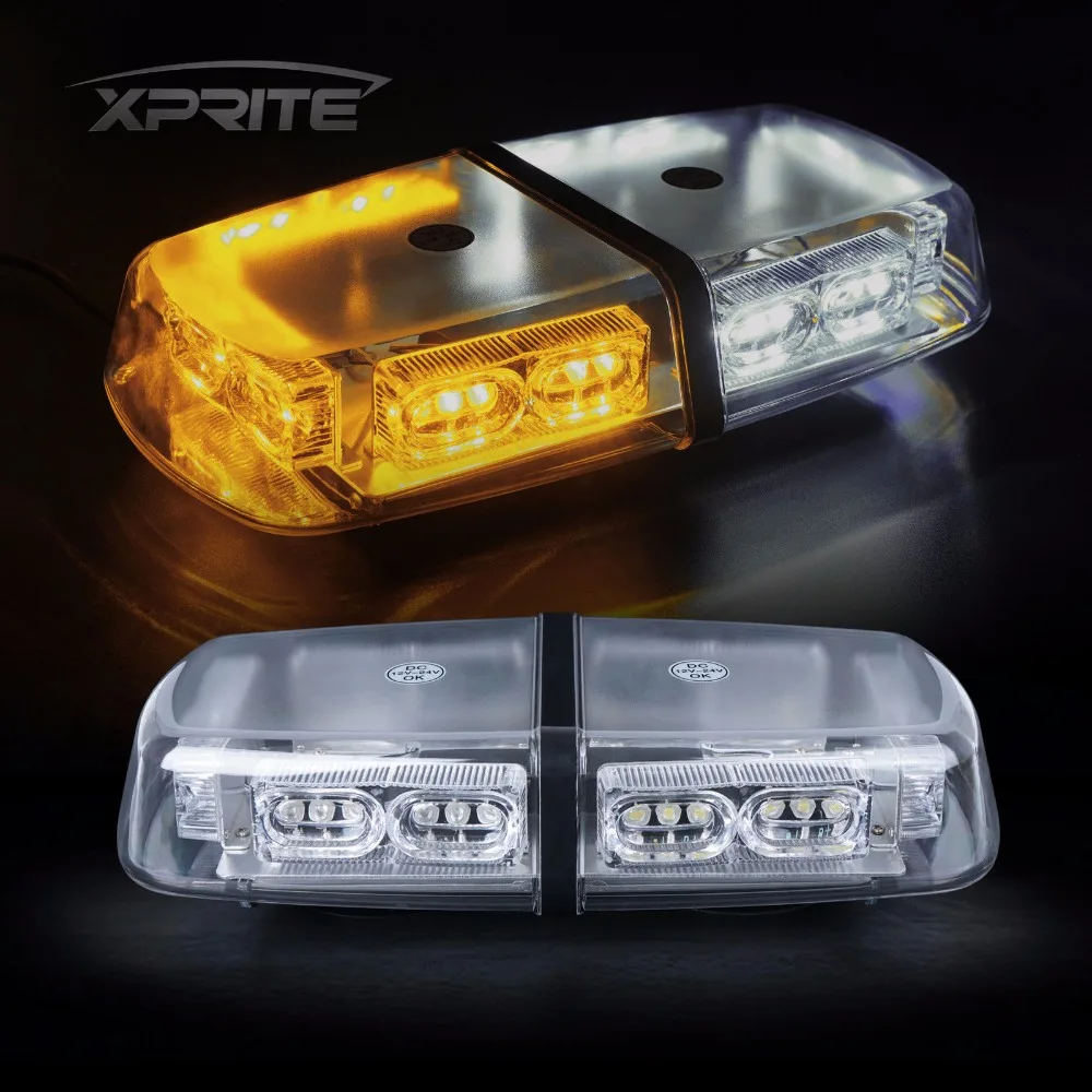 

36 LED 36W Roof Top Strobe Light Bar Emergency Hazard Flash White Amber Warning Lamp Yellow Flashing