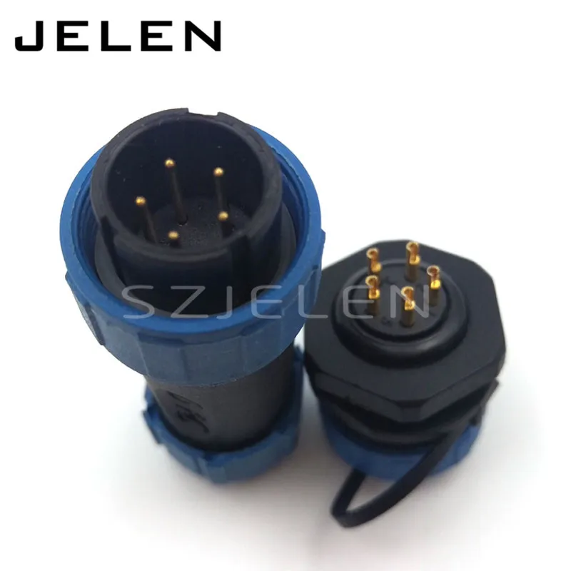 

SY1710, 5-pin waterproof nylon shell connector 5-pin IP68 panel mount industrial plug and socket connectors