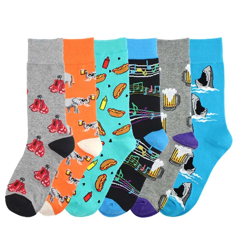COSPLACOOL/мужские носки с надписью Happy Cool, свадебные носки со слоном и пивом, креативные носки, цветные музыкальные носки со смешным рисунком, унисекс, Homme
