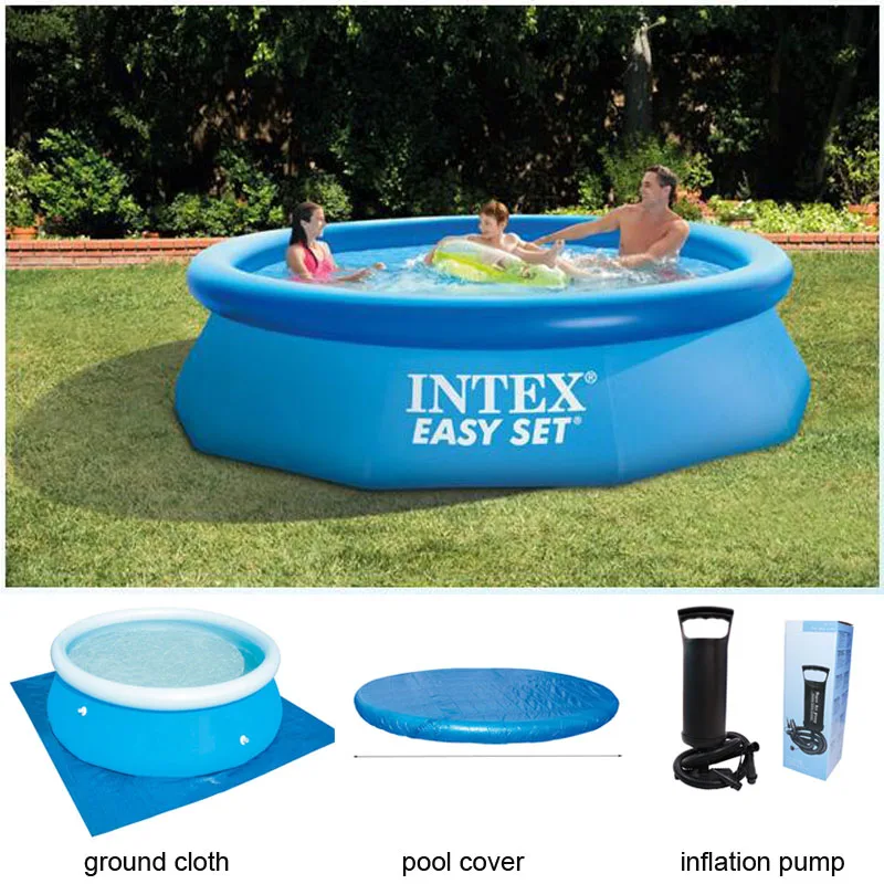 244 см 76 см INTEX синий AGP над землёй Плавательный Бассейн семейный бассейн надувной бассейн для взрослых детей Аква летняя вода B33006 - Цвет: SET D