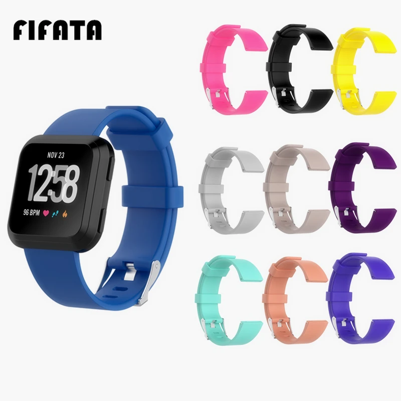 FIFATA красочный силиконовый ремешок для Fitbit Versa Смарт-часы ремешок замена Браслет часы группа умные аксессуары