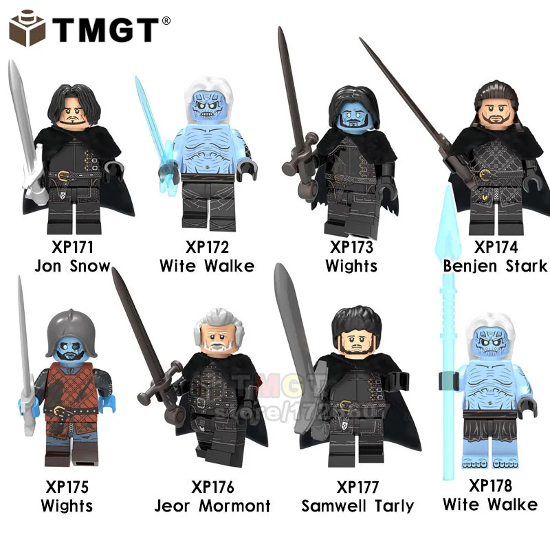 

8PCS/Set Legoings figures Game of Thrones Season 8 John Snow Danielis Taglian Bran Stark Building Blocks Toys For Children Gifts
