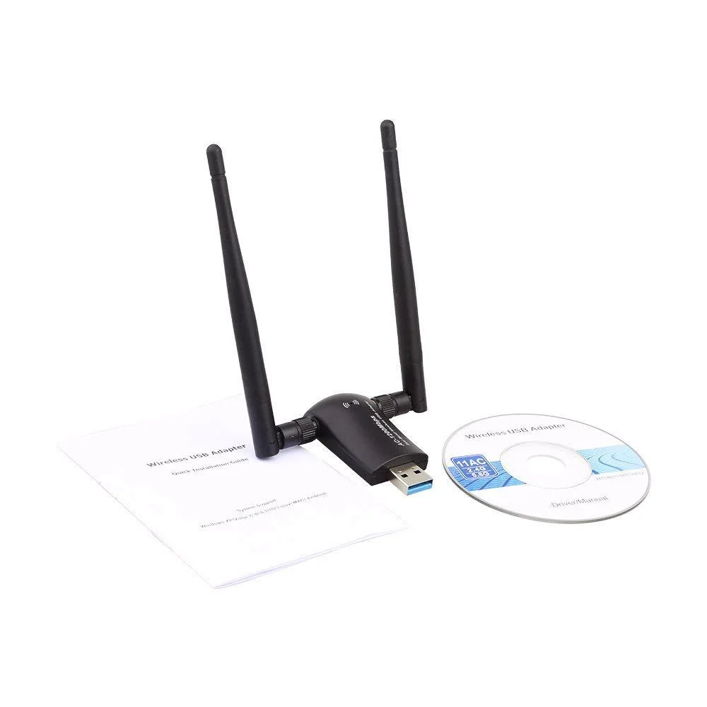 Беспроводной ТВ адаптер AC1200 USB Wifi двухдиапазонный 2 4G/5 8G с высоким коэффициентом