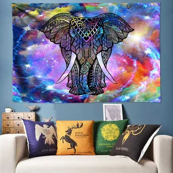 

Big Elephant Tapestry Large Wall Hanging 3D Animal Psychedelic Tapestries Wall Art Poster Pictures for Living Room Boho Decor