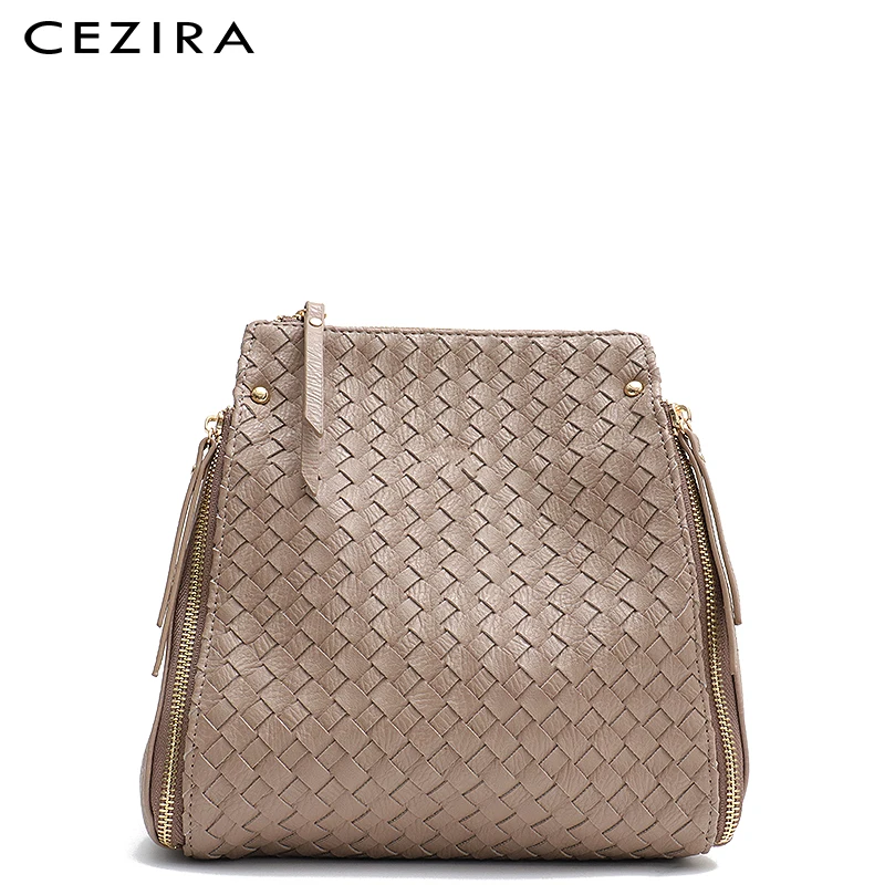 CEZIRA модная женская сумка из искусственной кожи, Женская Повседневная тканая сумка, Женская Высококачественная брендовая сумка через плечо, сумка через плечо