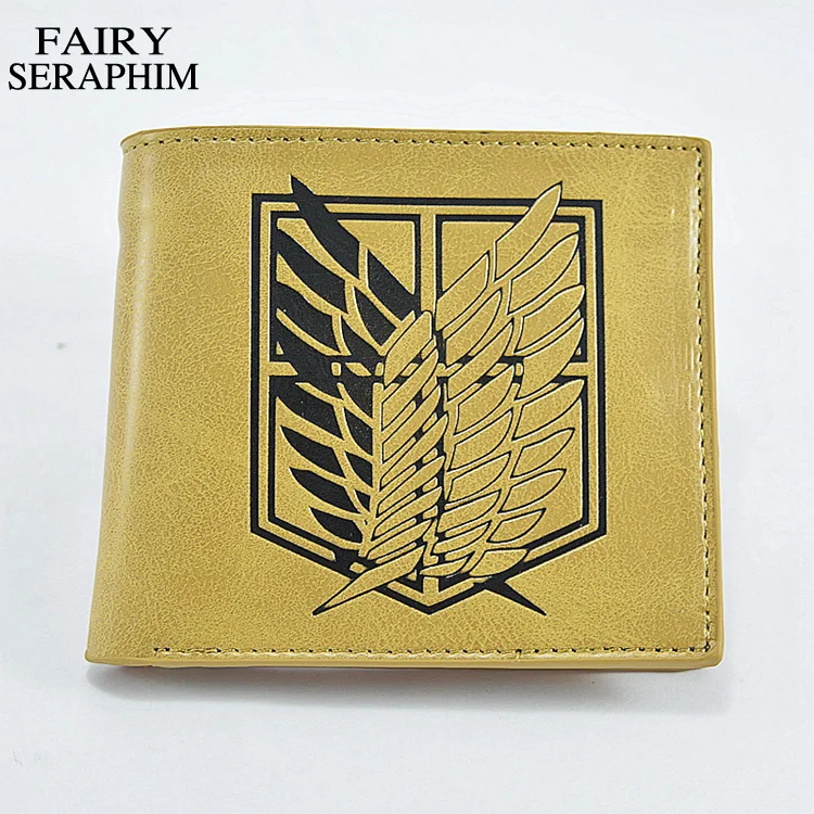 

FAIRY SERAPHIM Japanese anime cosplay teenager purse promotional successful wing design card holder short attack on titan wallet