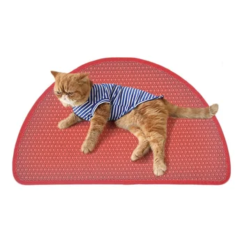 

Pet Environmental Protection EVA Double Semi-circular Litter Mat Easy to Clean Scatter Control