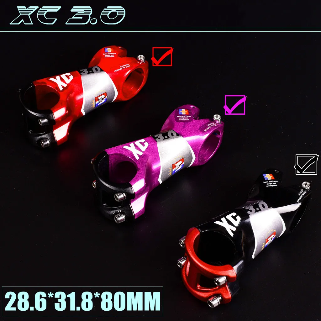Алюминиевый сплав руля для горного велосипеда AM/XC 31,8*80 мм 7 градусов части для велосипеда красный черный, фиолетовый
