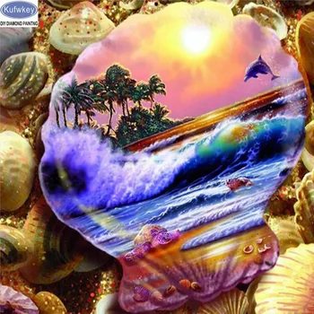 

5d DIY Diamond Painting natural scenery sea Diamond Embroidery Cross Stitch 3d almaznaya picture of rhinestones Home Decorative