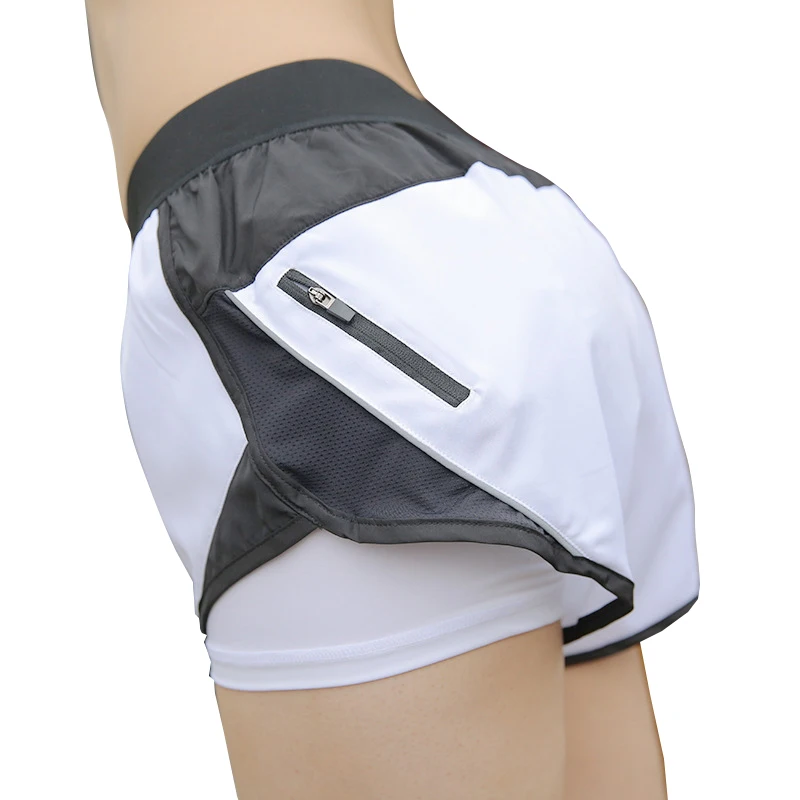 

Womens Shorts Fitness Zipper Summer Yoga Short Pants Patchwork Workout Running Compression Gym Shorts for Ladies