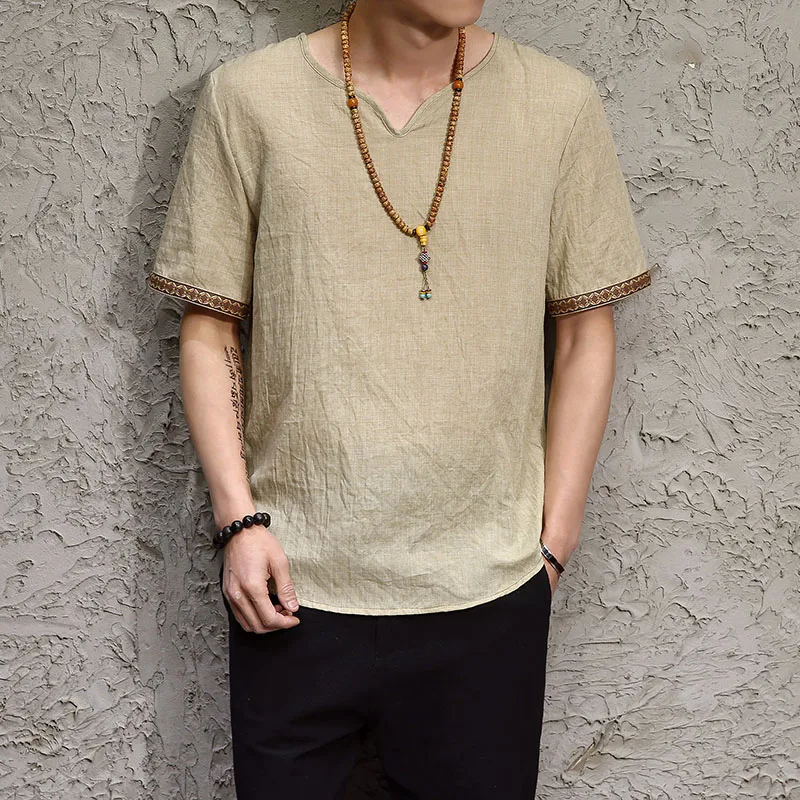 التقليدية الصينية الملابس أعلى للرجال الذكور Tangzhuang الملابس تانغ العرقية قمصان الرجال زي الرجال قصيرة الأكمام قمصان الملابس