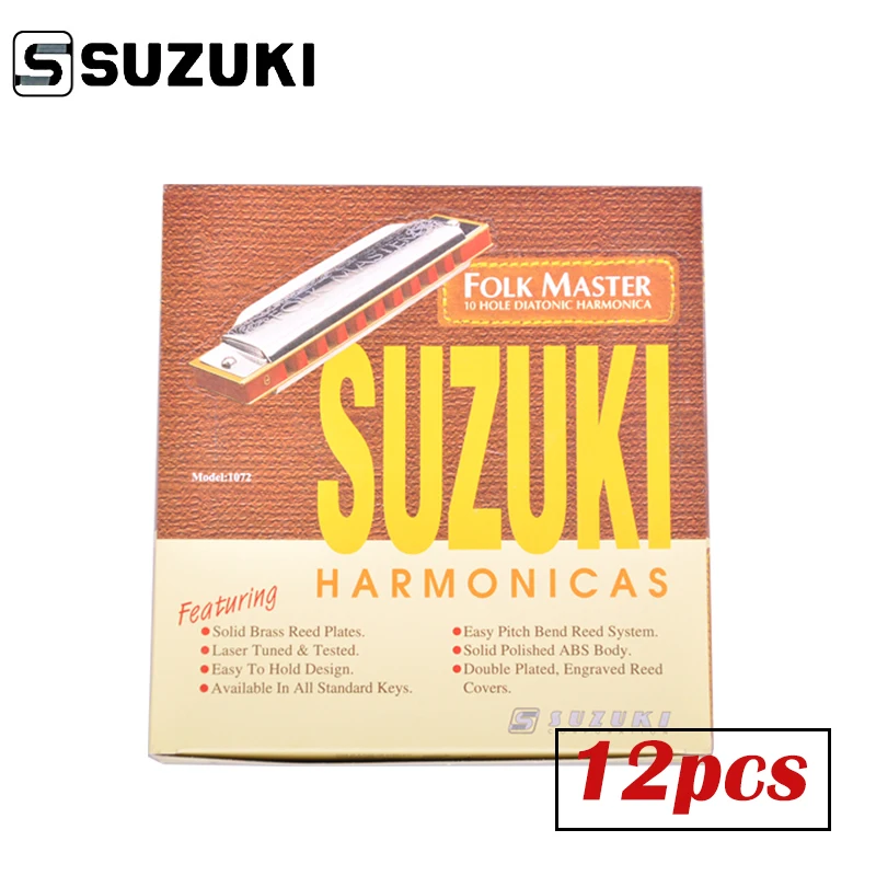 SUZUKI 1072 S Folkmaster Box набор стандартных 10 отверстий диатоническая гармоника 12 тонов