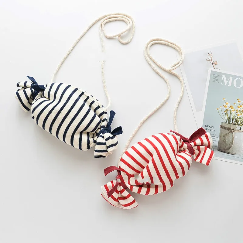 

5PCS Cute Baby Mini Purse Handbag Striped Cotton Kids Princess Candy Cross Body Shoulder Bags Girls Small Wallet Messenger Bag