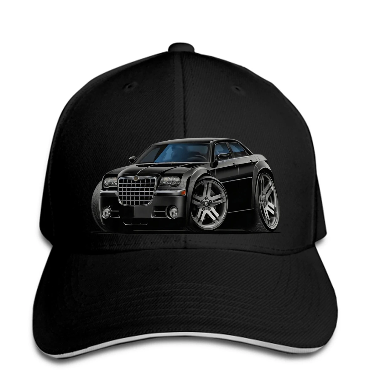 Мужская бейсбольная кепка с принтом Chrysler 300 черная Автомобильная бейсболка для