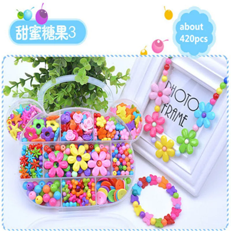 Children creative DIY beads toy with whole accessory set Kids girls handmade art craft educational toys for gifts and presents (3)