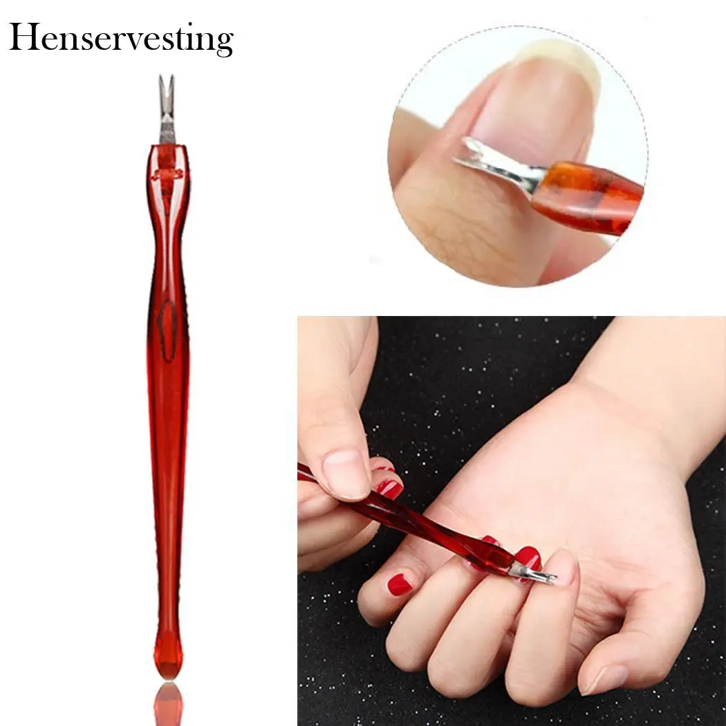 

Cuticle Scissor Removal Portable Stainless Steel Shovel Special Plastic Handle Design Durable Remove Dead Skin Around the Nails