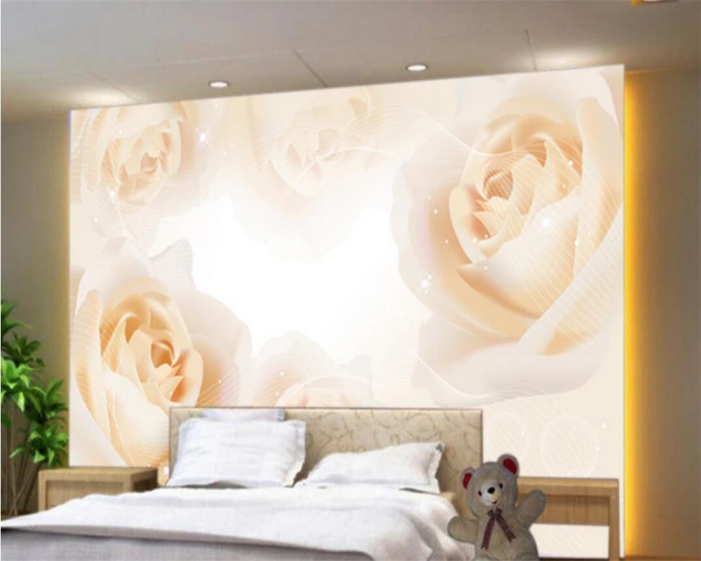 Beibehangローズhd写真の壁紙壁画3Dリビングルームベッドルームのテレビの背景壁画壁紙家の装飾3d壁紙壁画