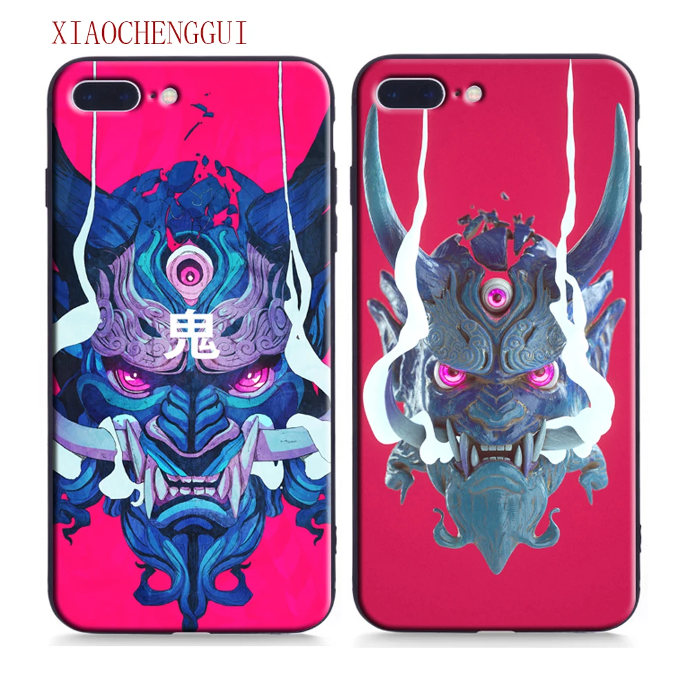 

Colorful Amazing Japanese Hannya Oni Mask Tpu Soft Silicone Phone Case Cover Shell For Apple IPhone 5 5s SE 6 6s 7 8 Plus X case
