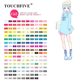 

TOUCHFIVE 168 Colors Single Optional Art Markers Brush Pen Sketch Alcohol Based Markers Dual Head Manga Pen Art Supplies
