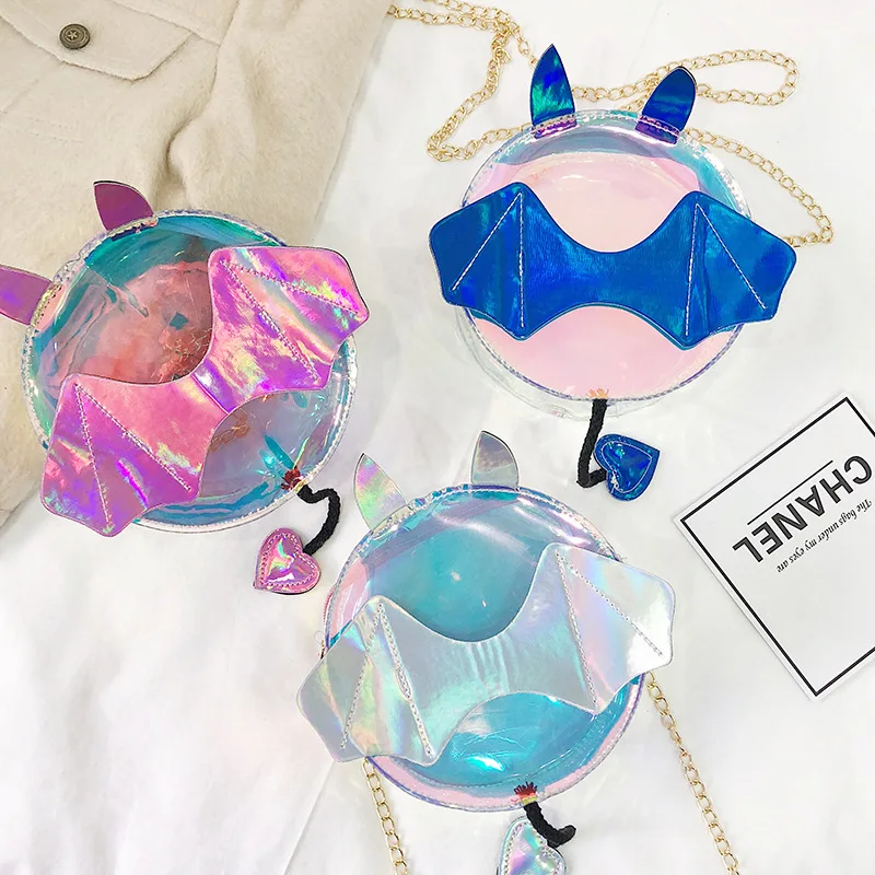 

Harajuku Cute Little Devil Korean Transparency Chain Bag Women Shoulder Messenger Bag Lolita Japanese Heart-shaped Tail Itabag
