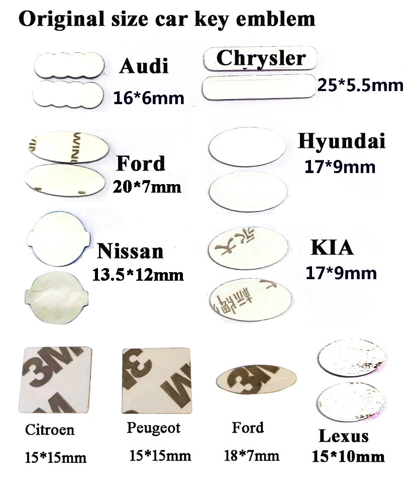 

Free shipping Car Key logo sticker, irregular shape car emblem sticker