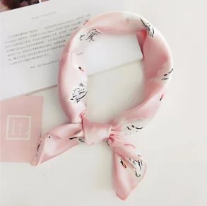 Hot Sales Silk Hair Head Neck Feel Satin Scarf Square Letter Scarf Elegant Women's Collar Handkerchief Bandana Ladis hijab - Цвет: Style 22