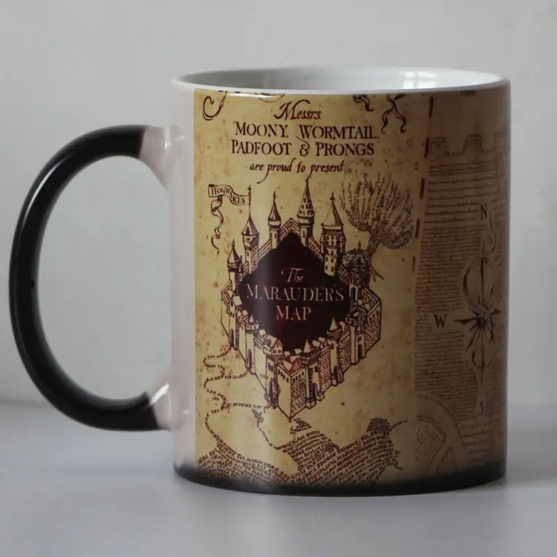 

Drop shipping Marauders Map morphing tea mug novelty heat changing color Coffee mug Cups New Design