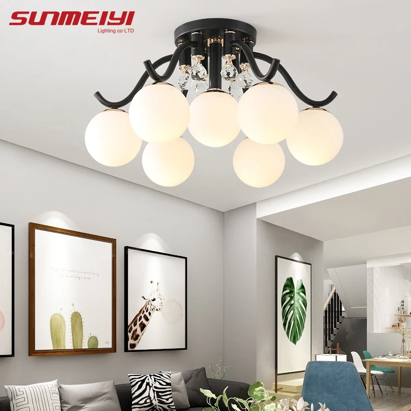 

Modern LED Crystal Ceiling Lighting Fixture For Bedroom Kids Room Foyer Kitchen suspension luminaire Living room Lights