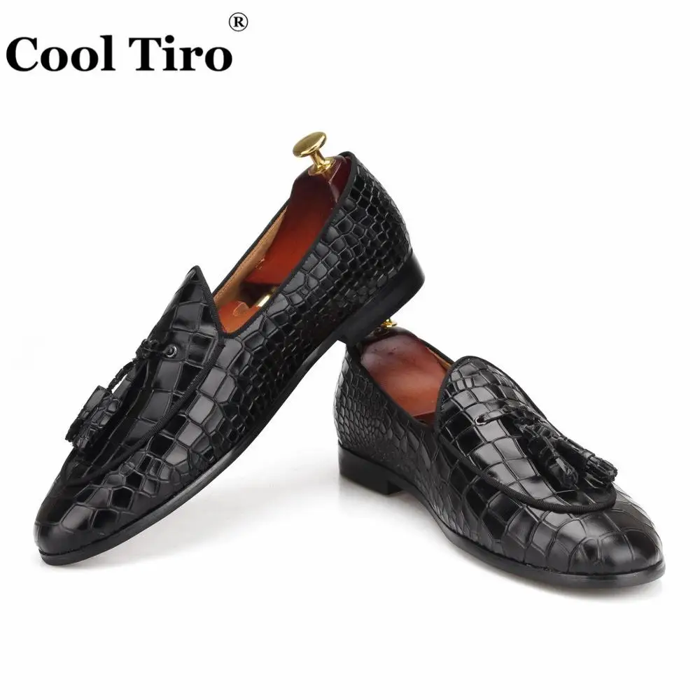 black CROCODILE LOAFERS WITH TASSELS (6)