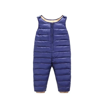 

2018 Baby Girls Duck Down Trousers Boys Winter Pants Children Sweatpants Overalls Kids Clothing Slim Warm Strap Infant Trousers