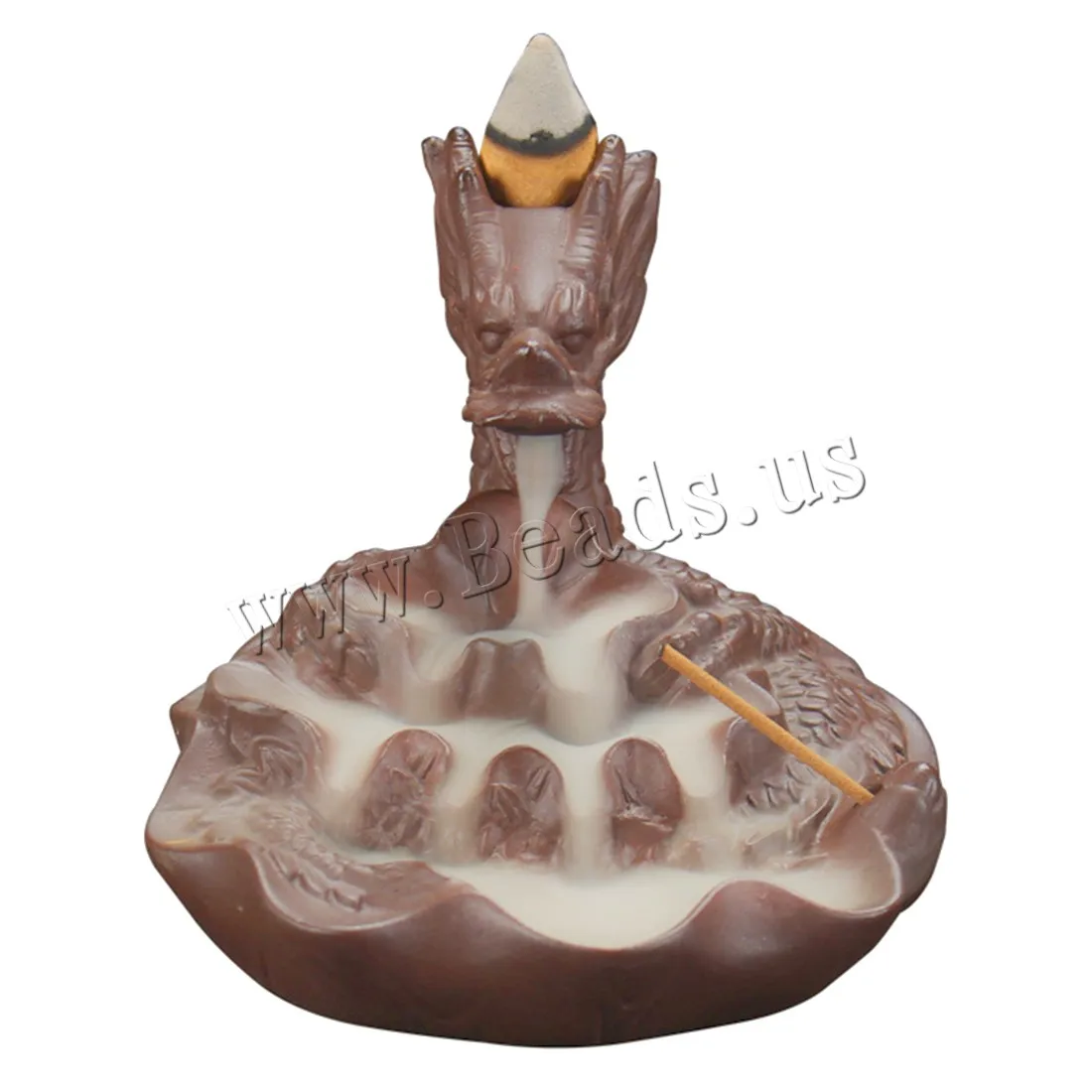Creative Dragon Ceramic Backflow Incense Burner Smoke Waterfall Incense Aromatherapy Furnace Holder Use In Home Office Teahouse