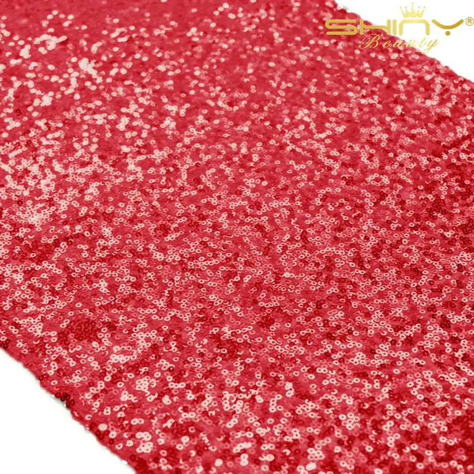 12x108in скатерть с блестками, белая настольная дорожка, блестящая скатерть с блестками, постельное белье для свадебного украшения стола 30x275cm-a - Цвет: Red Color